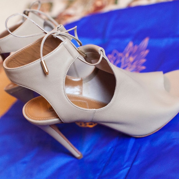 Aquazzura Jade 105 Leather Sandals - Picture 1 of 6